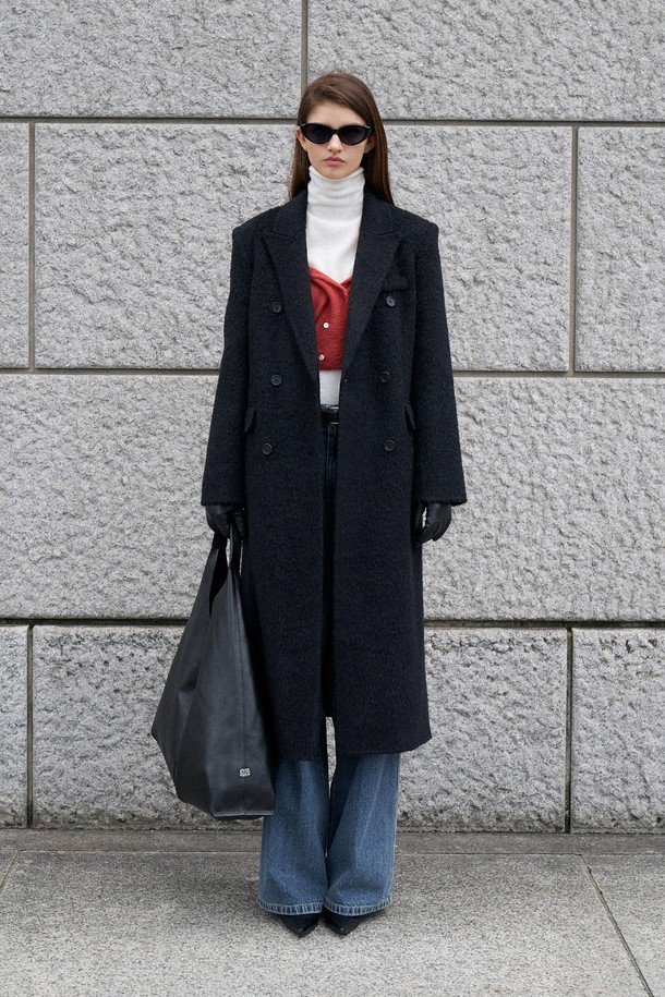 RENEJ - 가디건 - Alpaca Tailored Oversize Long Coat