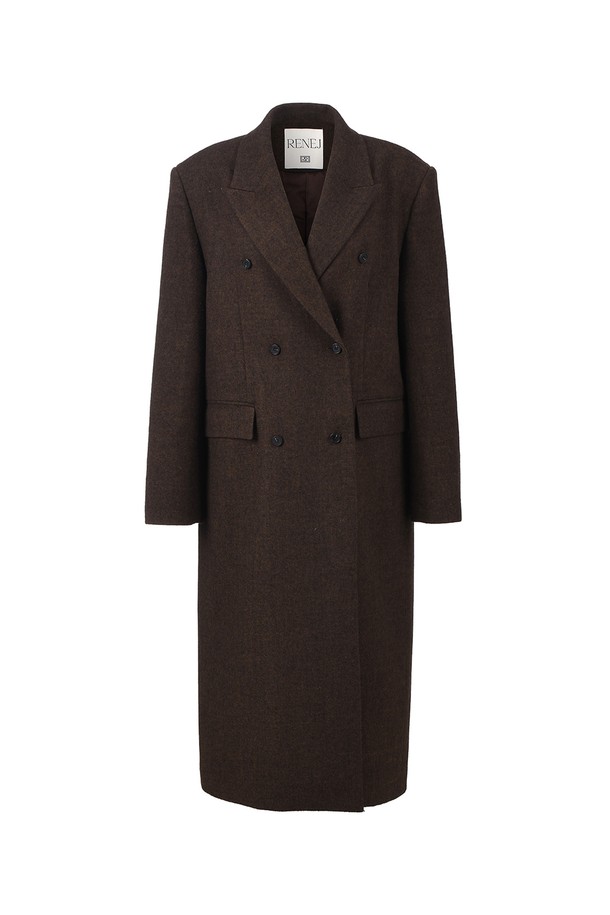 RENEJ - 가디건 - Twill Double Long Coat