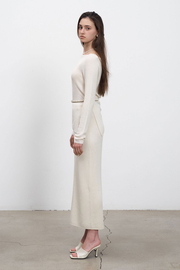 RENEJ - 롱스커트 - Wholegarment Golgi Slit Skirt