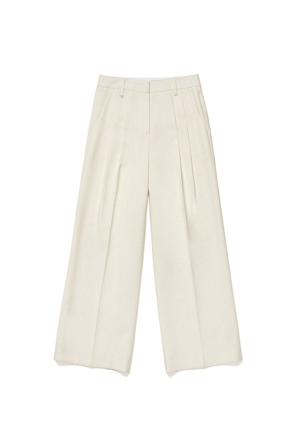 RENEJ - 롱/미디팬츠 - Classic Linen Wide Pants