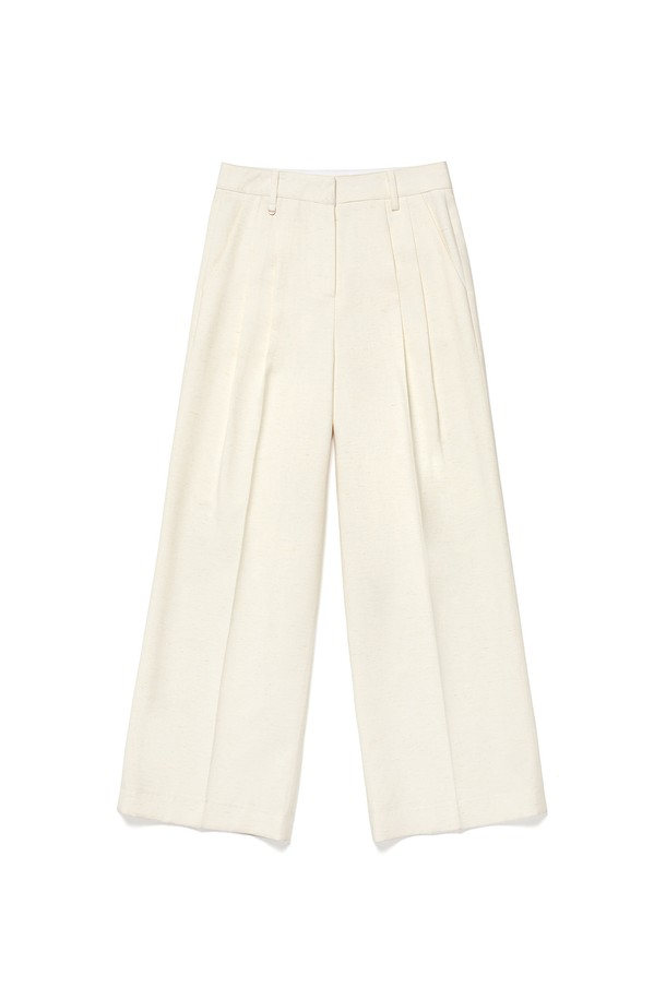 RENEJ - 롱/미디팬츠 - Classic Linen Wide Pants