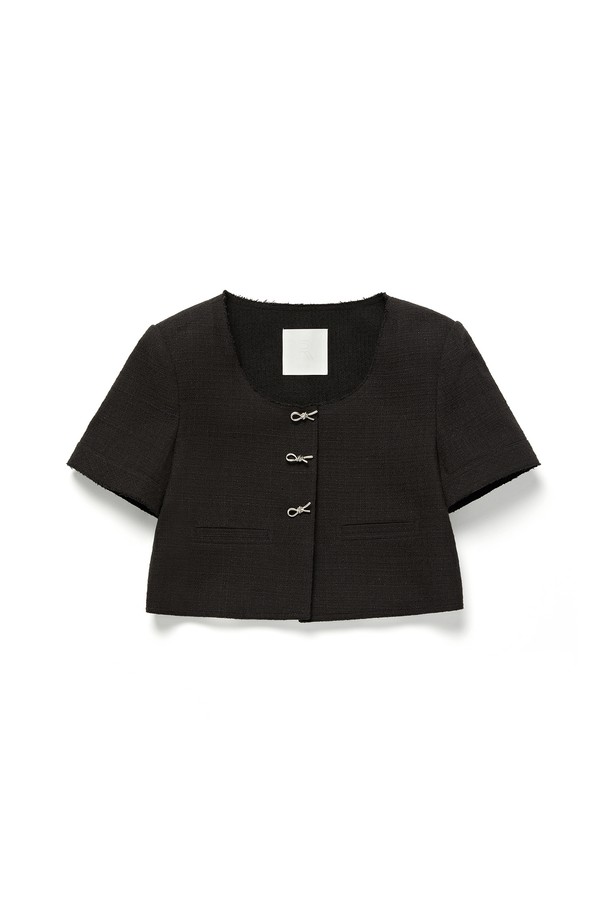 RENEJ - 자켓 - U-neck Tweed Crop Jacket