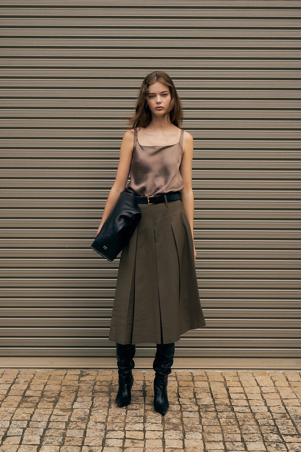 RENEJ - 롱스커트 - Burn Pleated Long Skirt