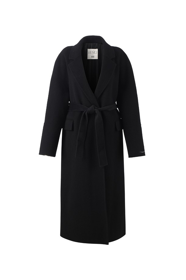 RENEJ - 코트 - [HANDMADE] Wool Double Belted Long Coat