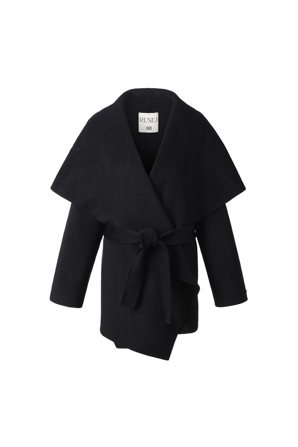 RENEJ - 코트 - [HANDMADE] Cashmere Shawl Collar half Coat