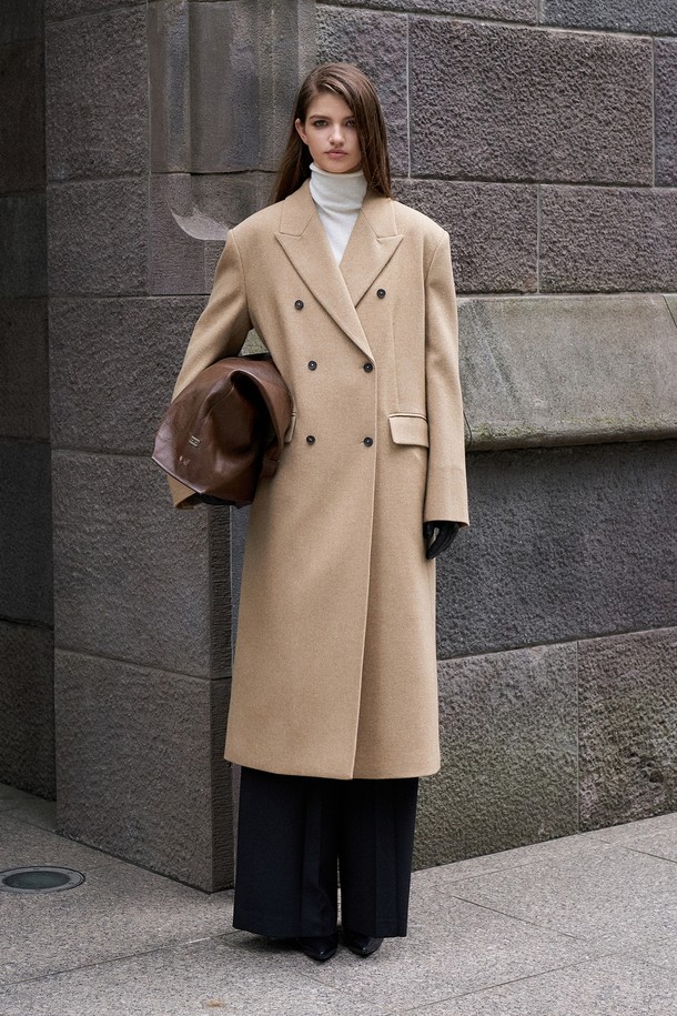 RENEJ - 가디건 - Twill Double Long Coat