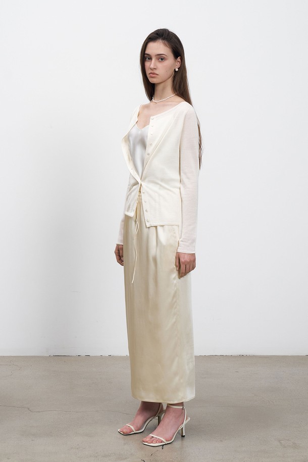 RENEJ - 롱스커트 - String Satin Long Skirt