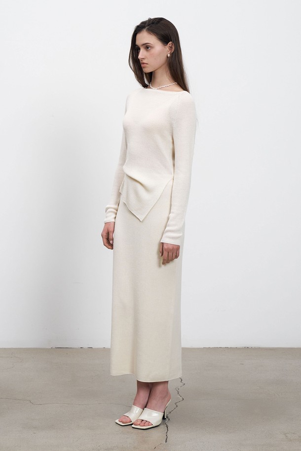 RENEJ - 롱스커트 - Wholegarment Golgi Slit Skirt