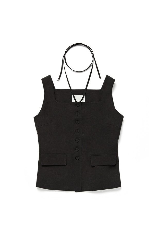 RENEJ - 베스트 - Classic Linen Sleeveless Vest