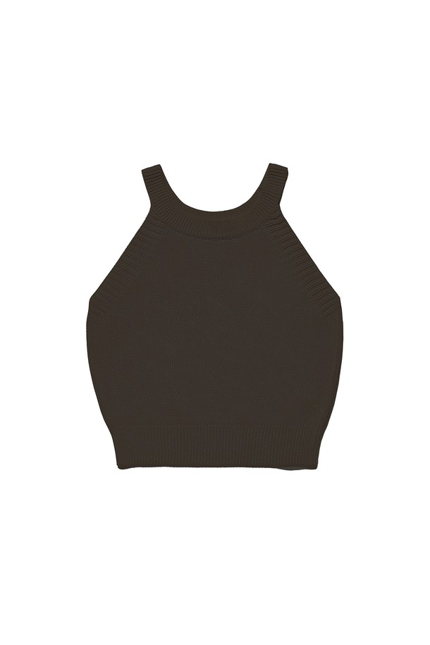 RENEJ - 민소매티셔츠 - Cotton Hole Sleeveless Knit