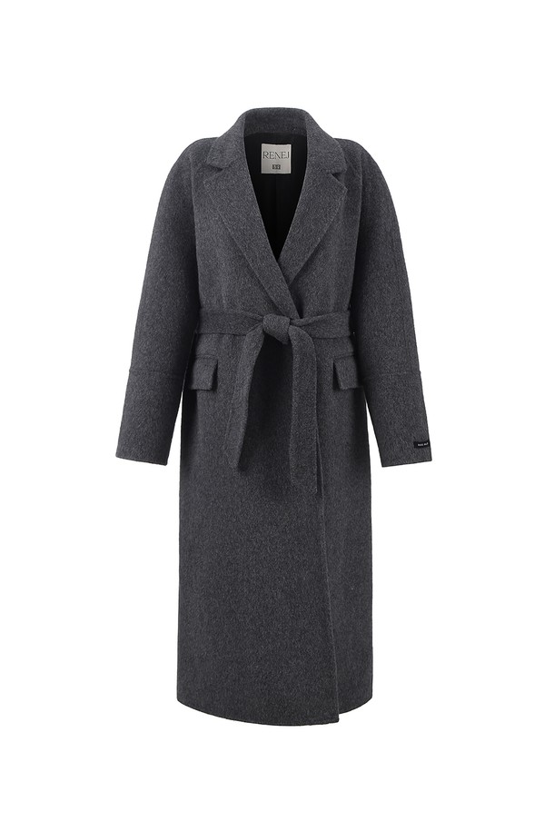 RENEJ - 코트 - [HANDMADE] Wool Double Belted Long Coat