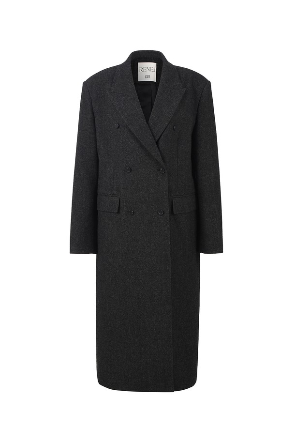 RENEJ - 가디건 - Twill Double Long Coat