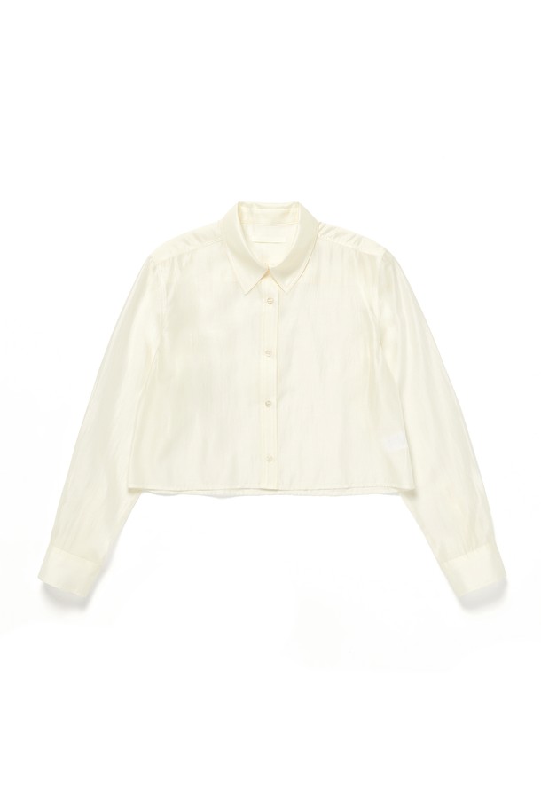 RENEJ - 블라우스 - See-through Crop Shirt