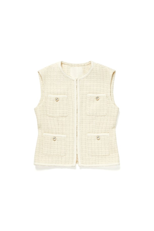 RENEJ - 베스트 - Trimming Tweed Vest