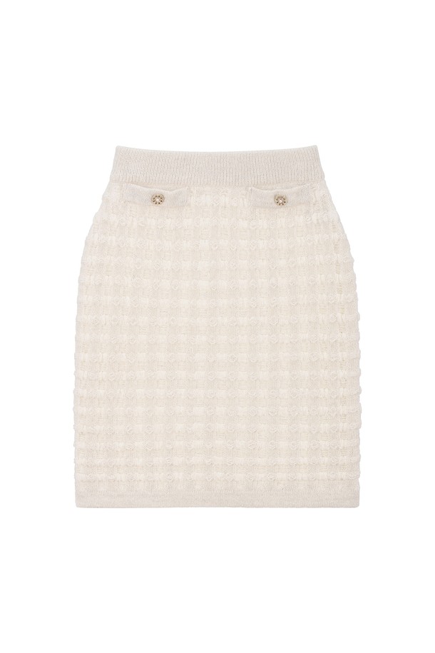 RENEJ - 미니스커트 - Tweed Midi Knit Skirt