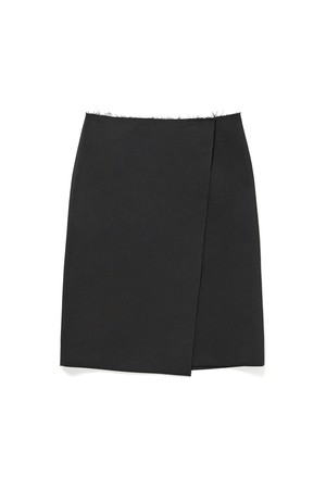 Unbalanced Slit Wrap Skirt