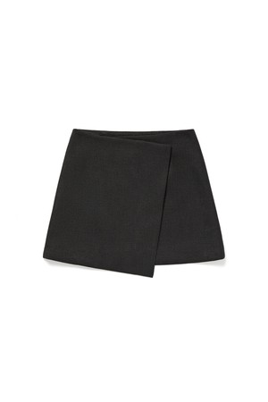 Pleats Wrap Mini Skirt