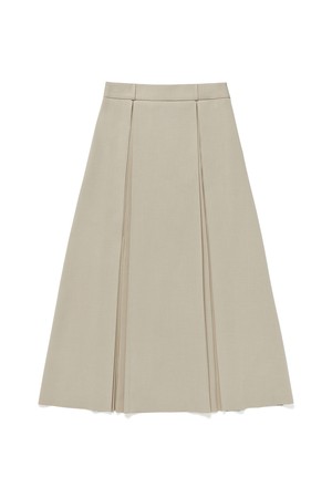 Pleated Flair Long Skirt