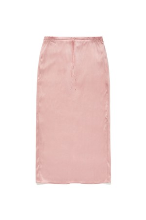 String Satin Long Skirt