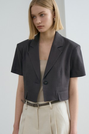 Collar Linen Half Jacket