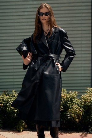 Trench Leather Coat