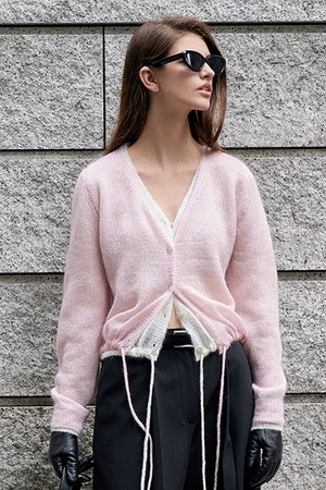 Mohair String Knit Cardigan