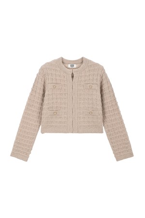 Tweed Round Knit Cardigan