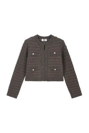 Tweed Round Knit Cardigan