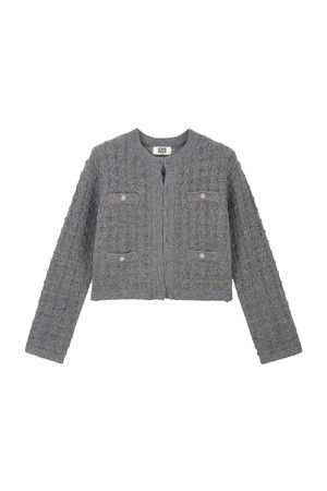 Tweed Round Knit Cardigan