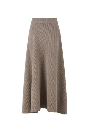 Air Wool Pleated Long Skirt