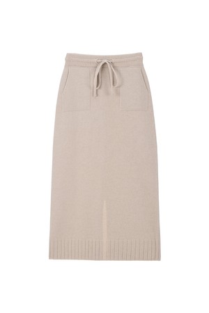 String Pocket Wool Skirt