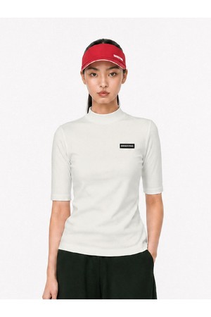 여자 니트 패널 모크넥 반팔_아이보리_NOCOLOR-a
