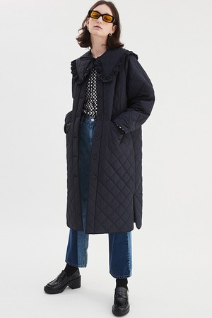 SAILOR COLLAR QUILTED COAT NAVY