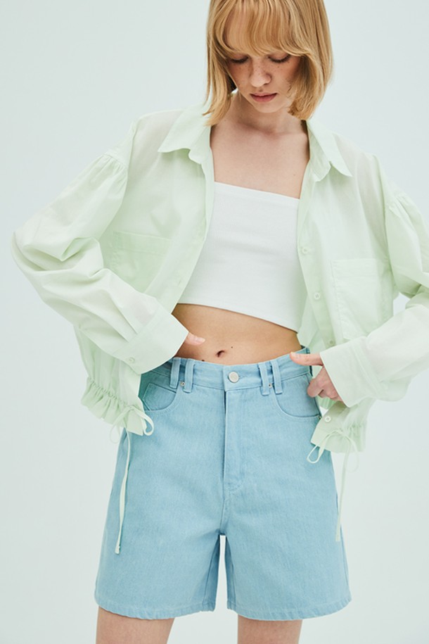 OPENING SUNSHINE - 데님 - Color Denim Shorts_Light Blue