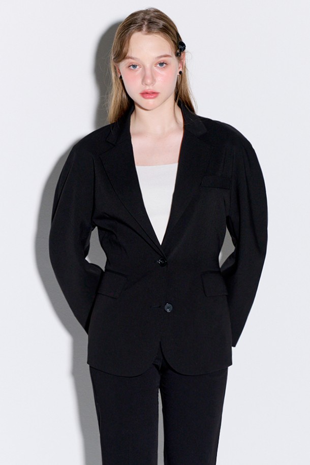 OPENING SUNSHINE - 자켓 - Volume sleeve tailored jacket_Black