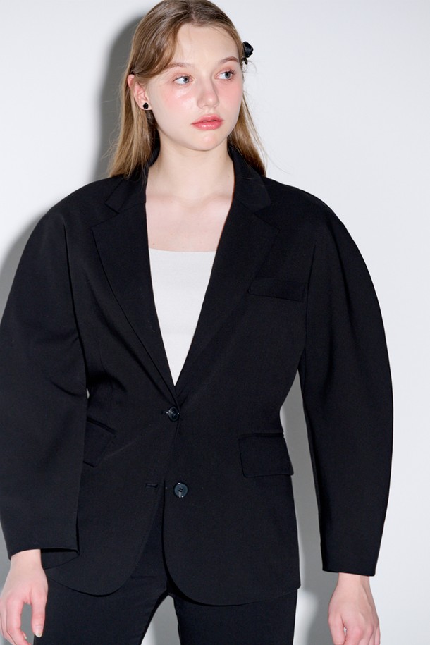 OPENING SUNSHINE - 자켓 - Volume sleeve tailored jacket_Black