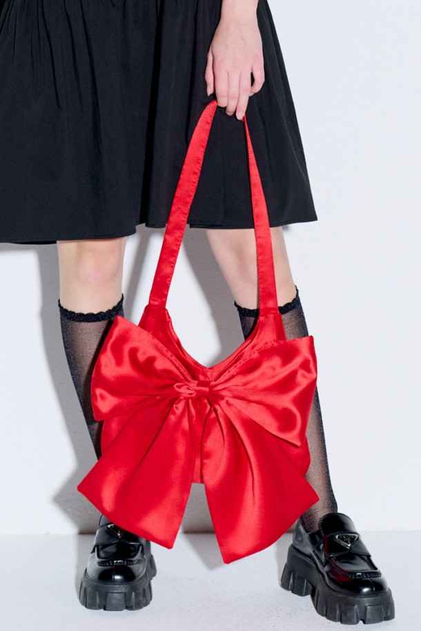 OPENING SUNSHINE - 숄더백 - Big Ribbon Satin Bag Red