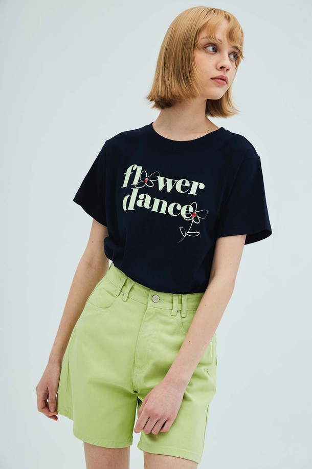 OPENING SUNSHINE - 반소매 티셔츠 - Flower dance short-sleeved T-shirt_Navy