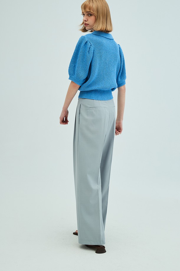 OPENING SUNSHINE - 롱/미디팬츠 - Summer two-tuck wide pants_Grey