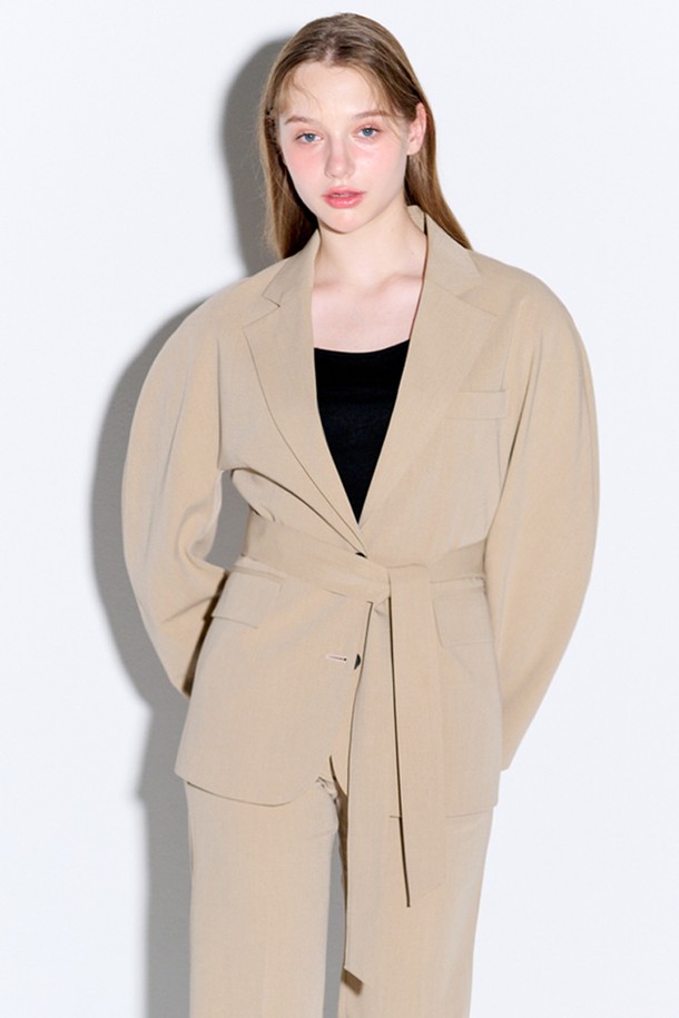 OPENING SUNSHINE - 자켓 - Volume sleeve tailored jacket_Beige