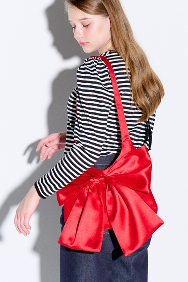 OPENING SUNSHINE - 숄더백 - Big Ribbon Satin Bag Red