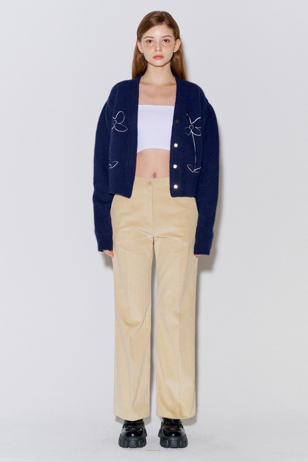 OPENING SUNSHINE - 롱/미디팬츠 - Coturoy Long Bootcut Pants Beige