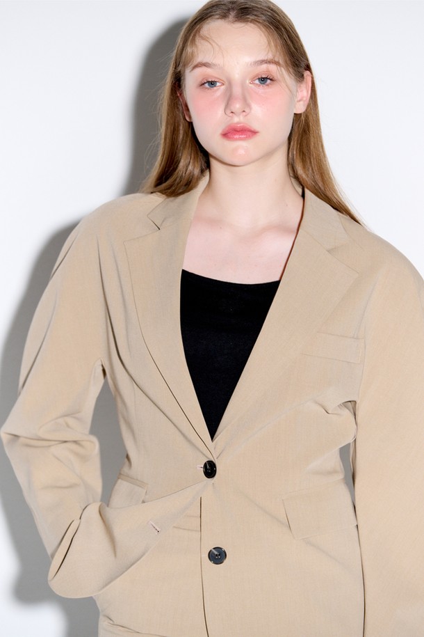 OPENING SUNSHINE - 자켓 - Volume sleeve tailored jacket_Beige