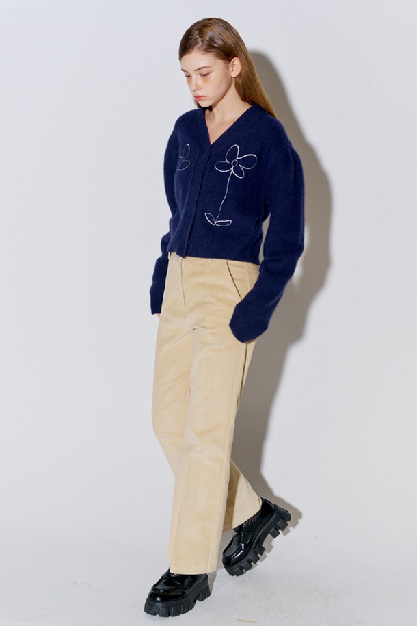 OPENING SUNSHINE - 롱/미디팬츠 - Coturoy Long Bootcut Pants Beige