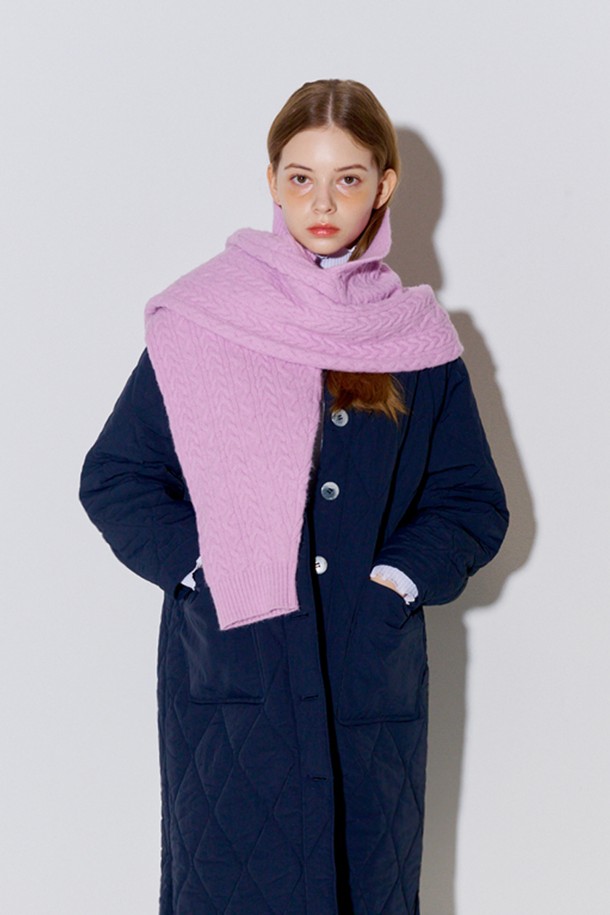 OPENING SUNSHINE - 패딩 - Big Collar Quilted Long Coat Navy