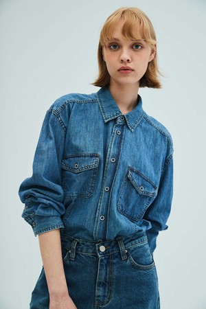 Vintage denim shirt_medium blue