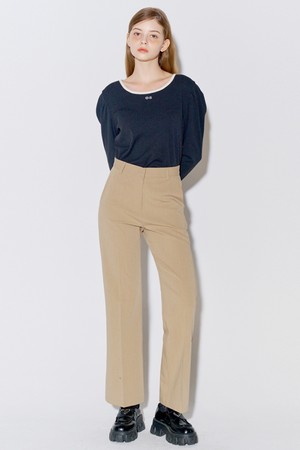 Classic bootcut long slacks_Beige