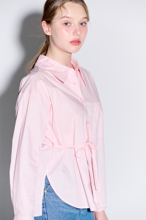 Loose fit strap detail shirt_Pink