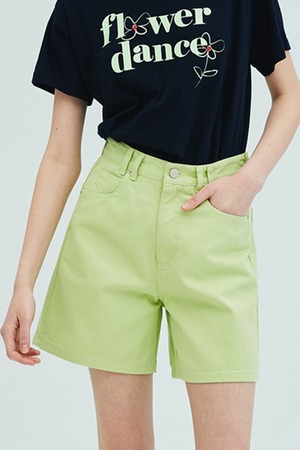 [리퍼브] Color Denim Shorts_Lime