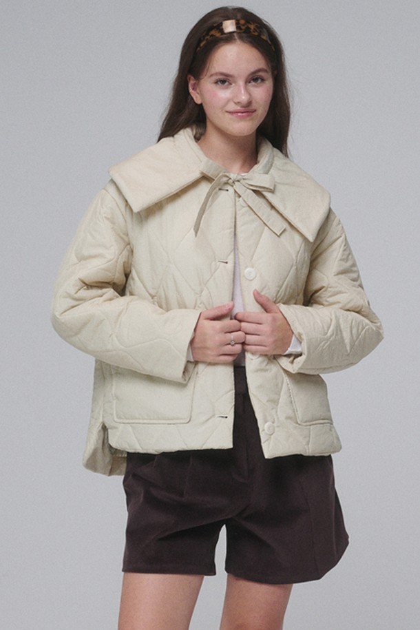 OPENING SUNSHINE - 패딩 - Big Collar Quilted Jacket_Butter